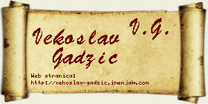 Vekoslav Gadžić vizit kartica